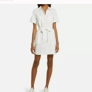 Madewell Denim Seamed Courier Tie-Waist Shirtdress